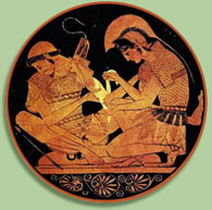 Achilles bandaging Patroklos